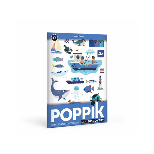 Mini Poster con 26 Stickers - El Mar Azul