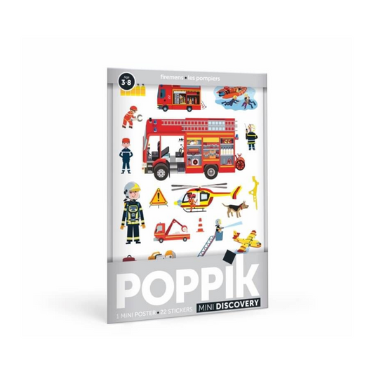 Mini Poster con 22 Stickers - Los Bomberos