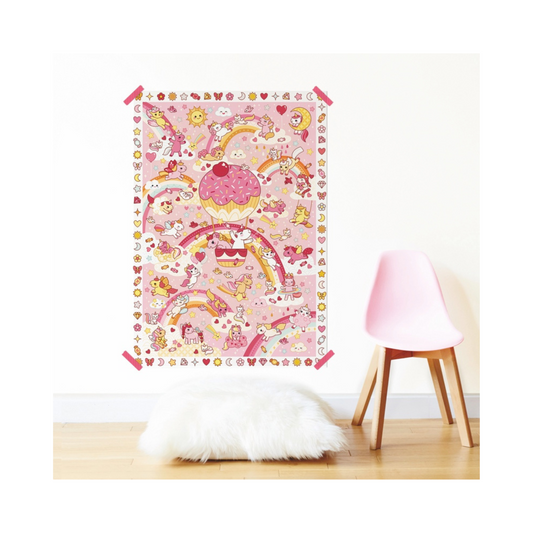 Poster Creativo con Stickers - Unicornios